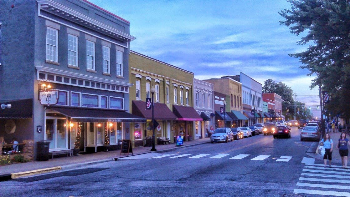 The historic downtown district of Apex